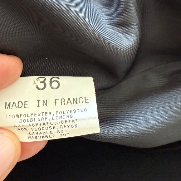 AGNES B BLACK CHESTER COAT Made in FRANCE - Picture 6 of 6